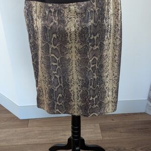 The Limited Snake Print Pencil Skirt - Gold and Brown